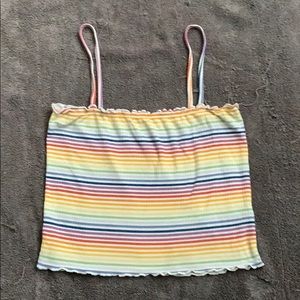 Rainbow crop top.